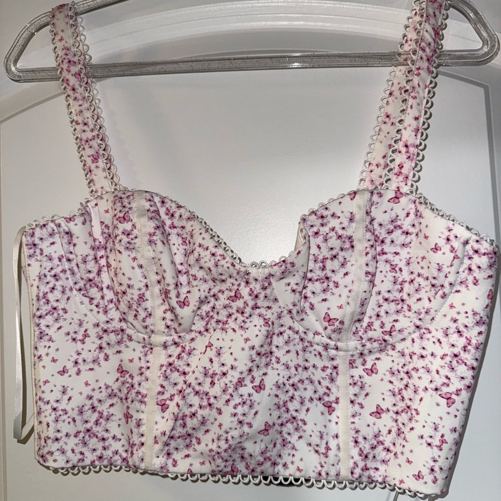 White Fox Boutique Pink Floral Tank Top